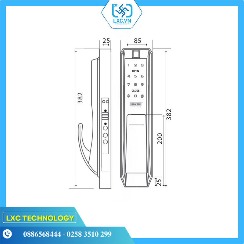 Khóa điện tử thông minh GSL-K888BG  I Chính hãng